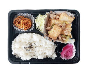 厚揚げとネギの肉みそ炒め弁当